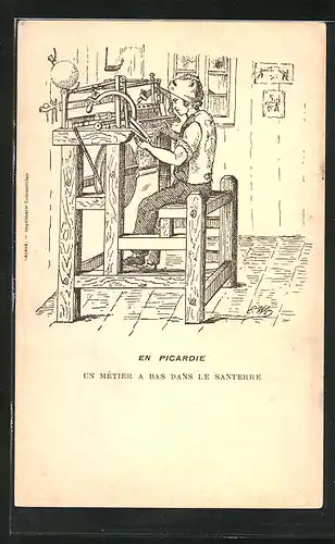 Künstler-AK Teppich En Picardie, Un Metier a Bas dans le Santerre