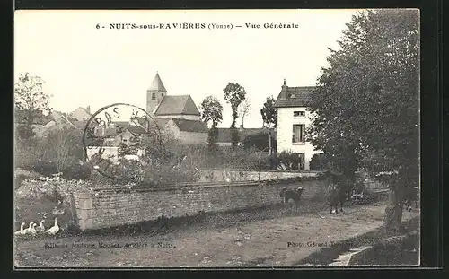 AK Nuits-sur-Ravieres, Vue Generale, L`Eglise