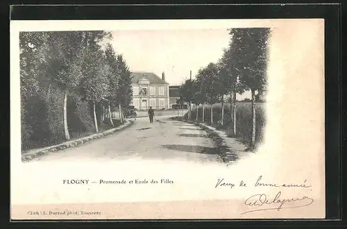 AK Flogny, Promenade et Ecole des Filles