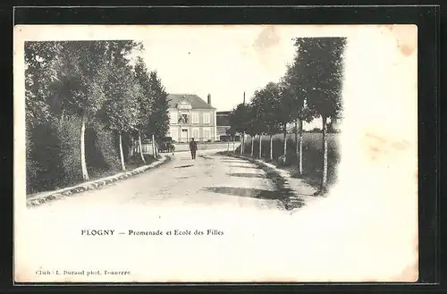 AK Flogny, Promenade et Ecole des Filles