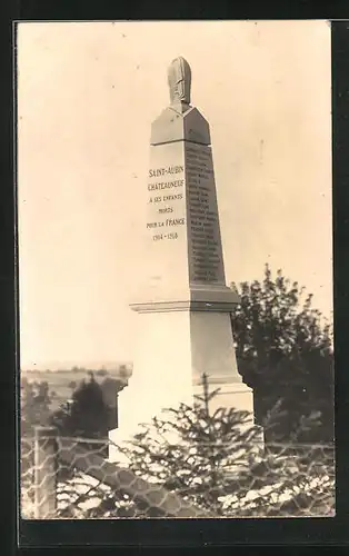 AK Saint-Aubin-Chateau-Neuf, Monument a ses Enfants Morts pour la France 1914-18