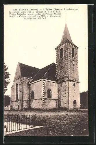 AK Les Sieges, Partie an der Renaissance Kirche