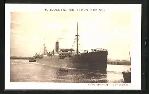 AK Norddeutscher Lloyd Bremen, der Frachtdampfer Lothringen
