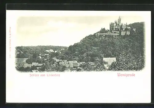 AK Wernigerode, Blick auf das Schloss vom Lindenberg aus