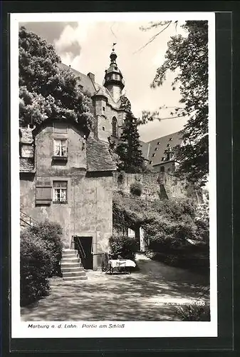 AK Marburg a. Lahn, Partie unter dem Schloss