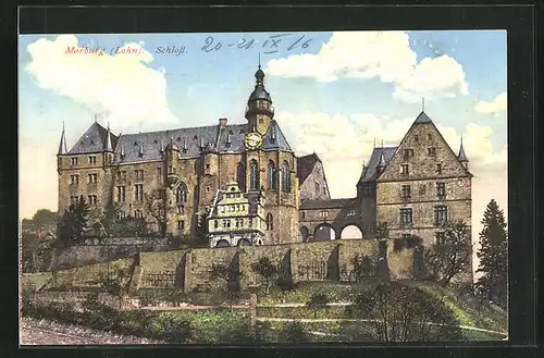 AK Marburg a. Lahn, Partie am Schloss