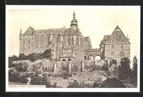 AK Marburg a. Lahn, Schlossansicht von Süden aus