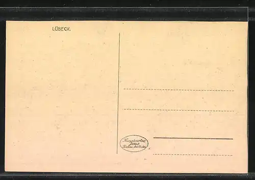 AK Lübeck, Blick auf das Holstentor und die Stadt