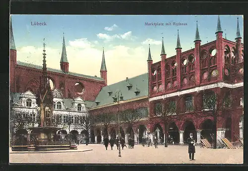 AK Lübeck, Rathaus am Marktplatz