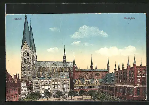AK Lübeck, Marktplatz und Kirche