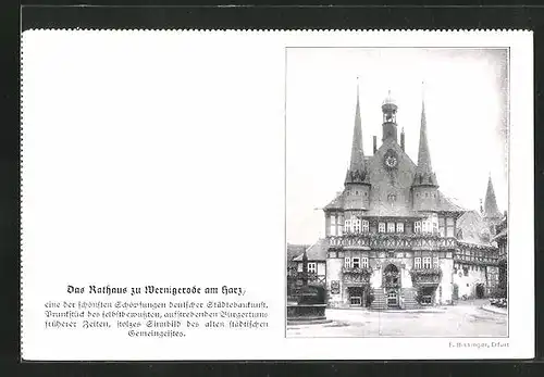 AK Wernigerode im Harz, Vorderansicht des Rathauses