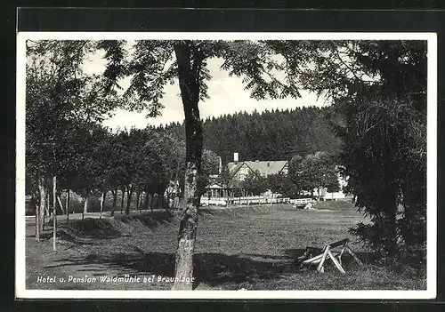 AK Braunlage im Harz, Blick zum Hotel und zur Pension Waldmühle