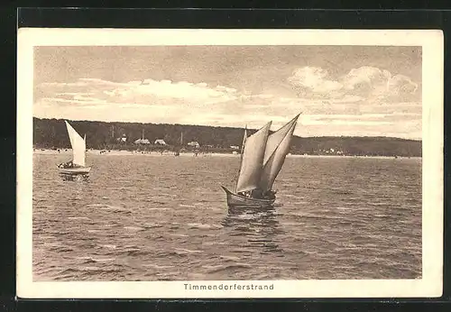 AK Timmendorferstrand, Segelschiffe auf der Ostsee unterwegs