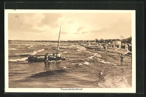 AK Timmendorferstrand, ein kleines Schiff in den Wellen