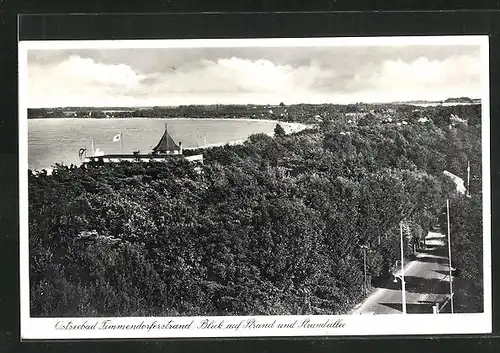 AK Timmendorferstrand, Blick auf den Strand, die Strandhalle und die Ostsee