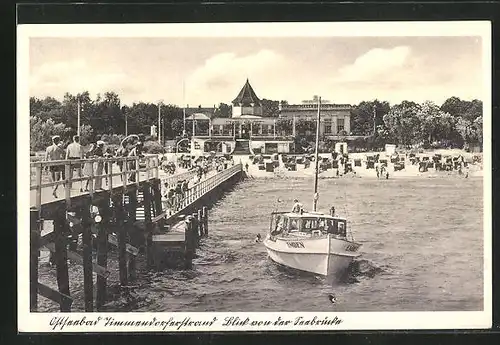 AK Timmendorferstrand, Blick von der Landungsbrücke auf den Strand