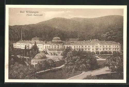 AK Bad Wildungen, Blick auf die Anlagen am Fürstlichen Badehotel