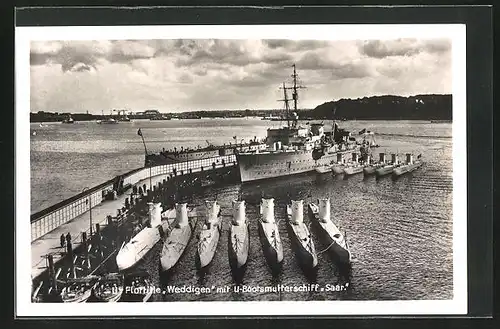AK U-Flottille Weddigen mit U-Bootsmutterschiff Saar