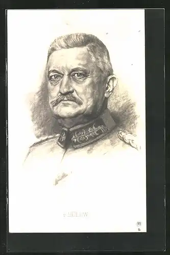 Künstler-AK Heerführer von Bülow, gesehen in Uniform