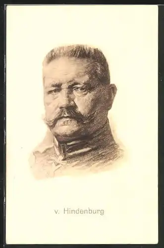 Künstler-AK Paul von Hindenburg, in Uniform gemalt