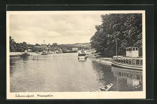 AK Schweinfurt / Main, Blick den Main entlang