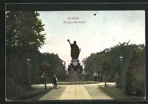 AK Krefeld, am Kriegerdenkmal