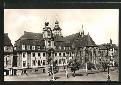 AK Weissenfels / Saale, Karl-Marx-Platz mit Rathaus