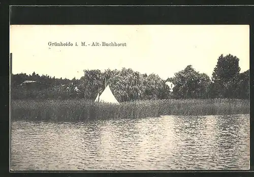 AK Grünheide i. M., Uferidylle Alt-Buchhorst