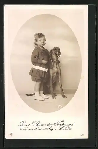 AK Prinz Alexander Ferdinand mit Hund