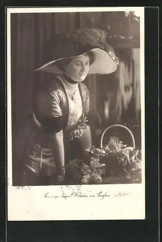 AK Prinzessin August Wilhelm mit schönem Hut