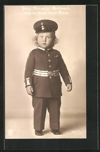 AK Prinz Alexander Ferdinand als kleiner blonder Bube in Uniform