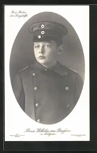 AK uniformierter Prinz Wilhelm als Bube im Portrait