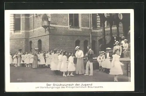 AK Der Glückwunsch der Jugend am Verlobungstage des Kronprinzlichen Brautpaares, Kronprinzessin Cecilie