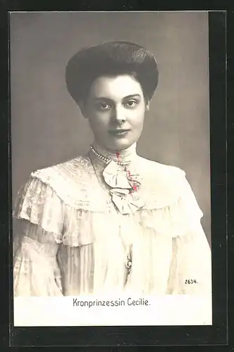 AK Portrait Kronprinzessin Cecilie von Preussen