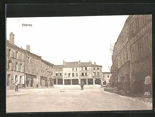 AK Stenay, Strassenpartie in der Ortschaft