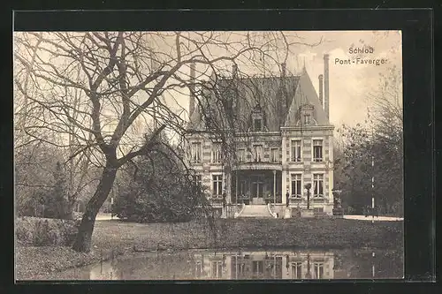 AK Pont-Faverger, Schloss mit Teich