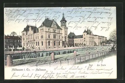 AK Mülhausen i. Els., Postgebäude, la Poste