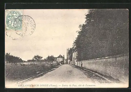 AK Coulanges-sur-Yonne, Entrée du Pays, coté de Vermenton