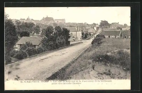 AK Saint-Sauveur, Vue sur Saint-Sauveur et le Faubourg de la Gerbaude prise des Grands Champs