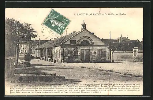 AK Saint-Florentin, la Halle aux Grains