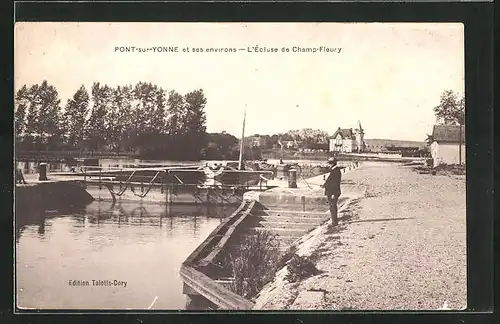 AK Pont-sur-Yonne, l'Écluse de Champ-Fleury