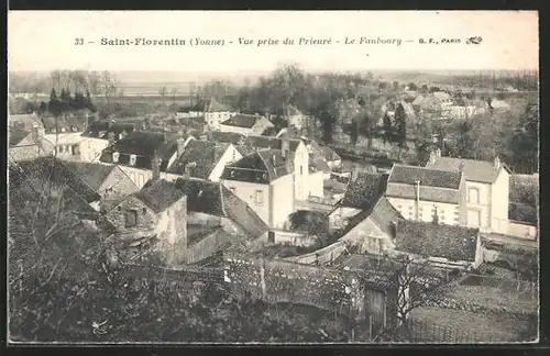 AK Saint-Florentin, Vue prise du Prieuré, le Faubourg