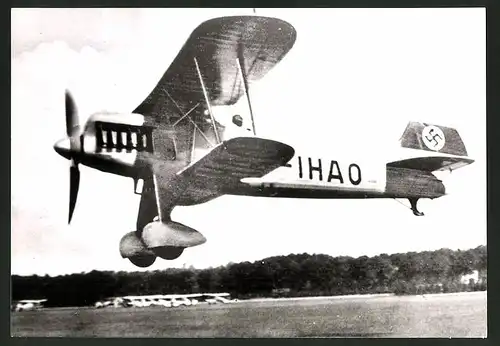 Fotografie Flugzeug Heinkel He51 der Luftwaffe, Kennung D-IHAO, 