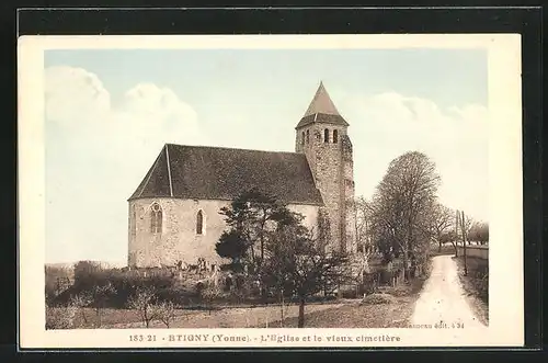 AK Etigny, L`Eglise et le vieux cimetiere