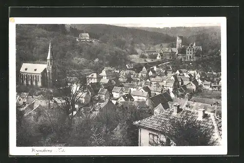 AK Kransberg / Taunus, Blick auf Ort mit Kirche