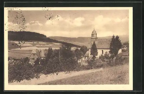 AK Arnoldshain / Taunus, Blick auf die Kirche