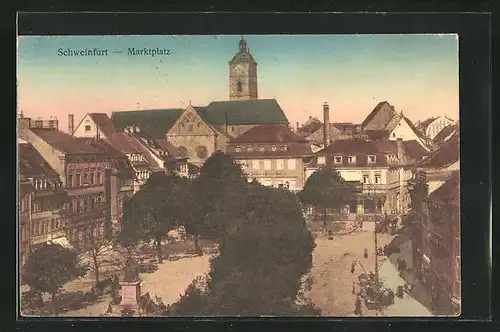 AK Schweinfurt / Main, Marktplatz aus der Vogelschau