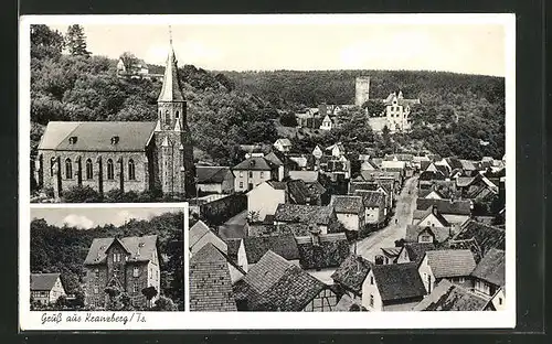 AK Kranzberg / Taunus, Totalansicht mit Kirche