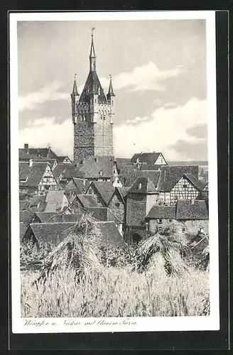 AK Wimpfen / Neckar, Teilansicht mit blauem Turm