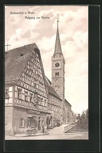 AK Ochsenfurt / Main, Aufgang zur Kirche